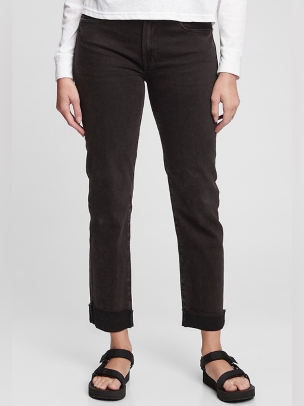 GAP Women's Black Girlfriend Mid-Rise Jeans